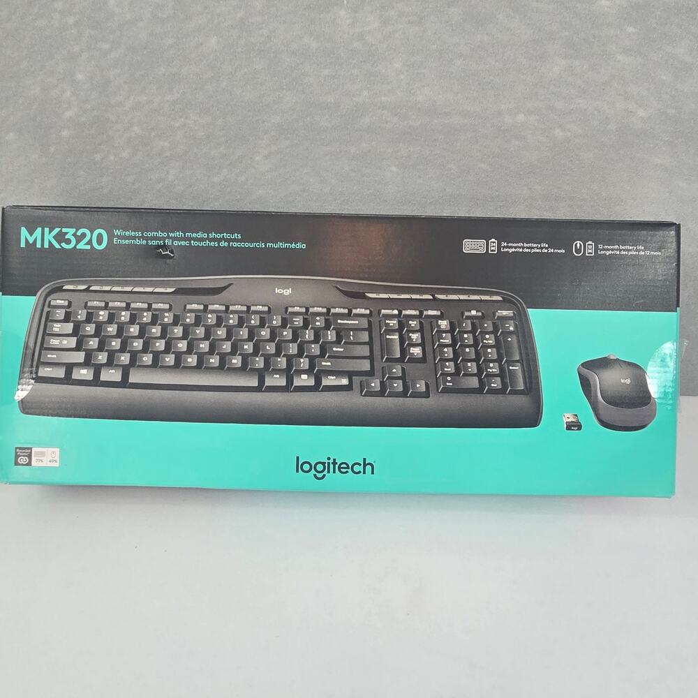Logitech mk320 Wireless Full Keyboard & Mouse Combo with USB Receiver